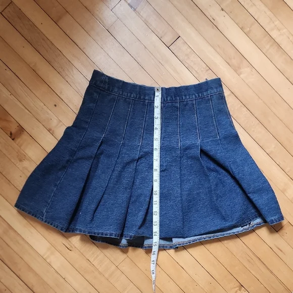 Full Tilt Pleated Denim Mini Skirt - Picture 2 of 4